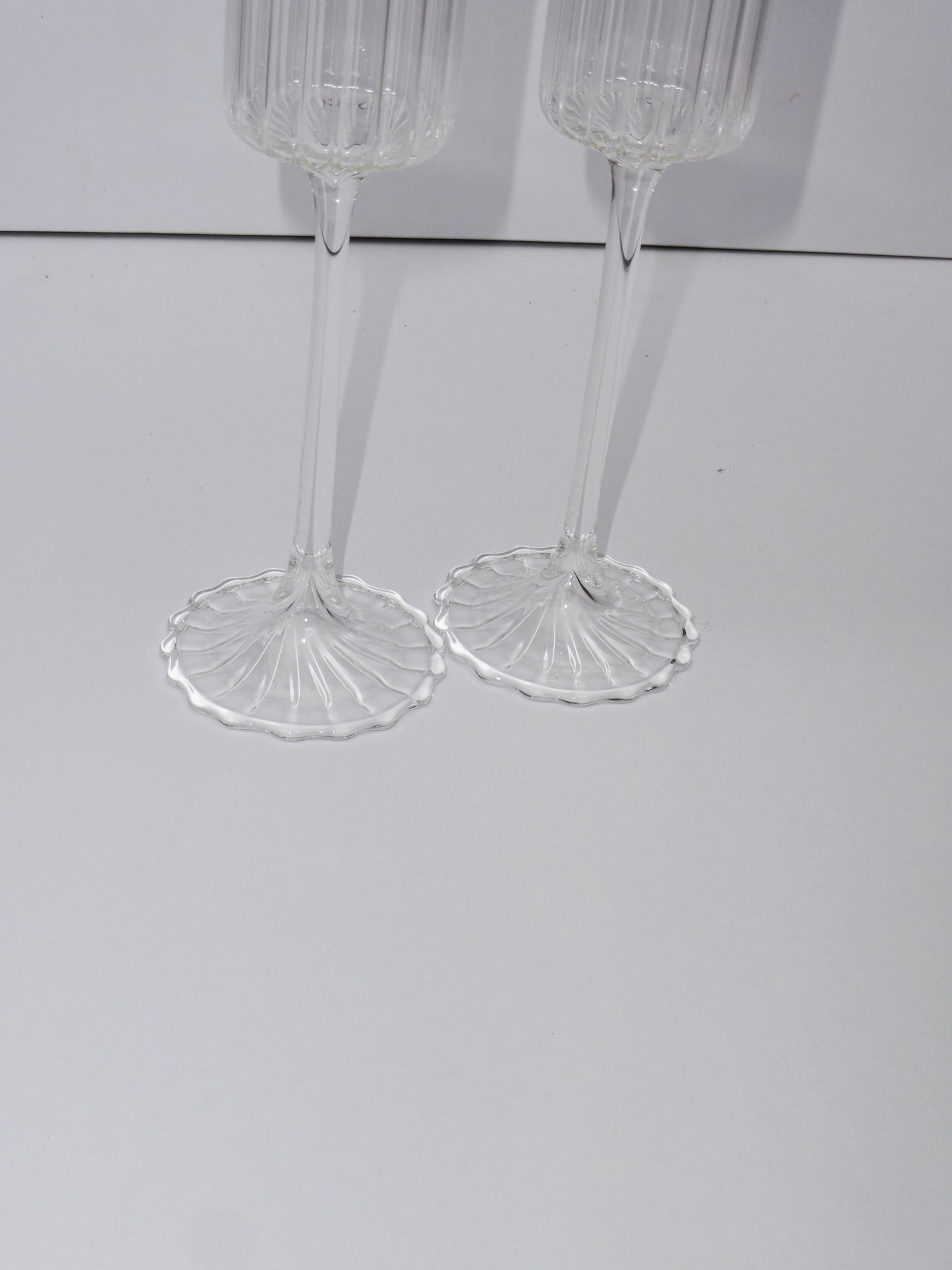 Ribbed Multicoloured Polka Dot Prosecco Glasses Set Of Two