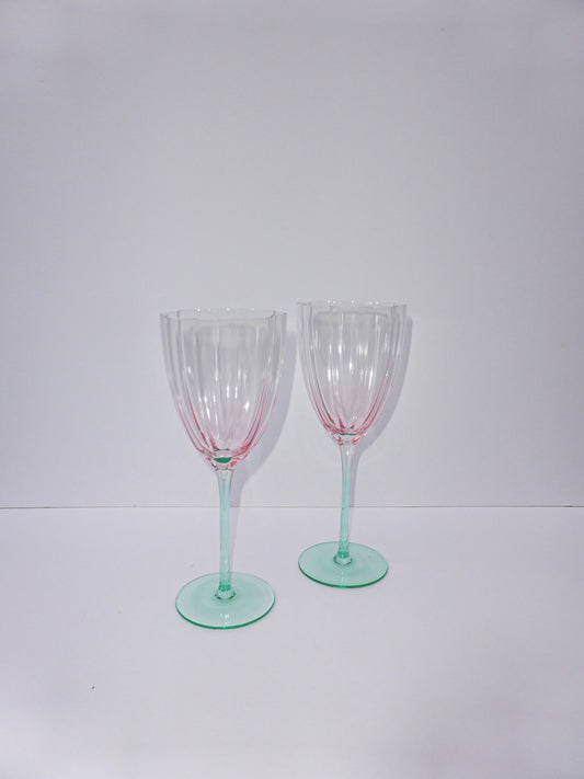Ribbed Spritzer Glass Set Of Two