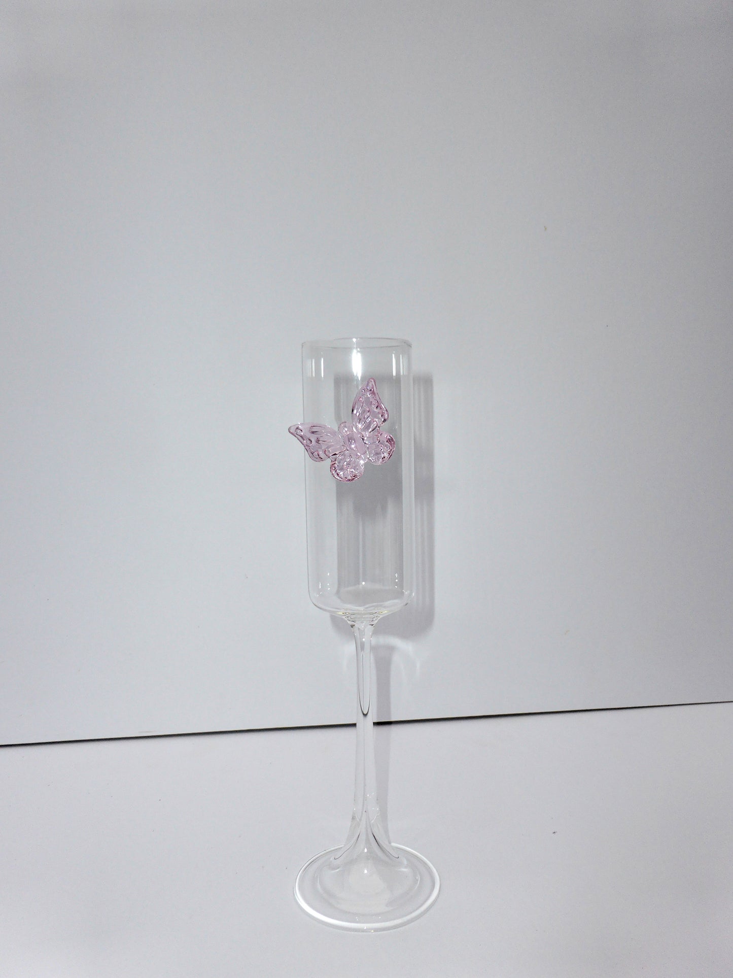 Pink Butterfly Prosecco Flutes Set Of Two