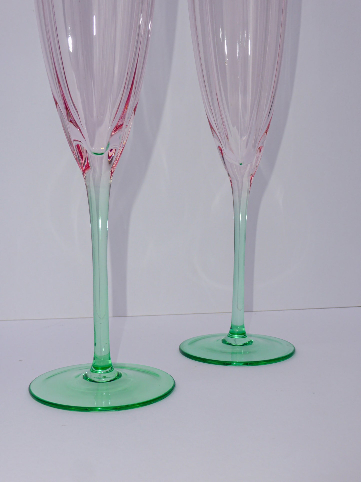 Cute Ribbed Prosecco Glass Set Of Two