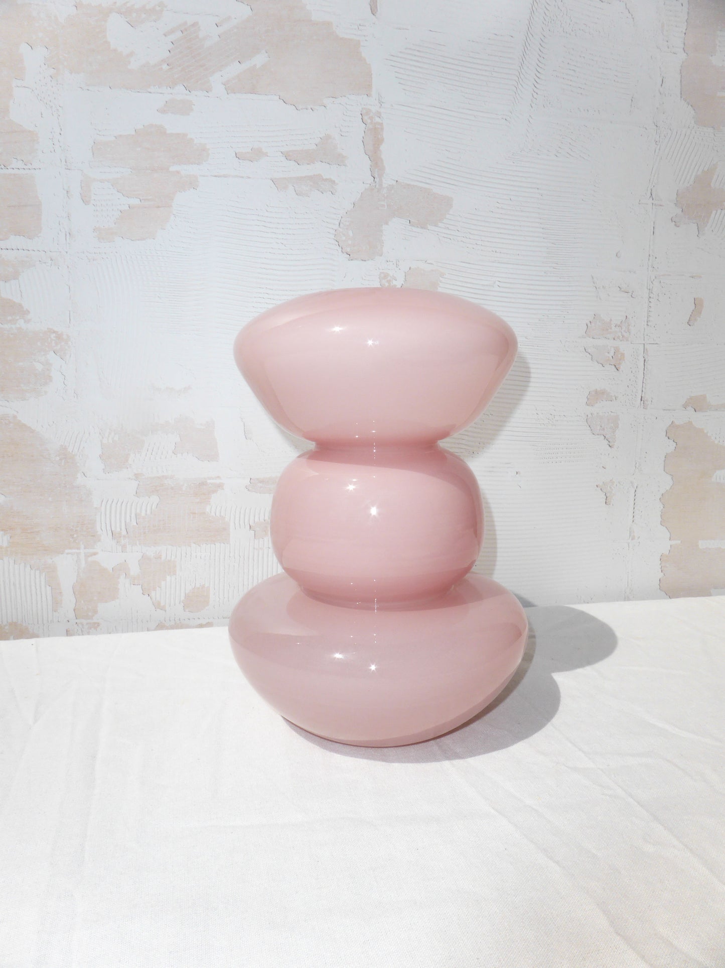Pink Tulip Glass Flower Vase