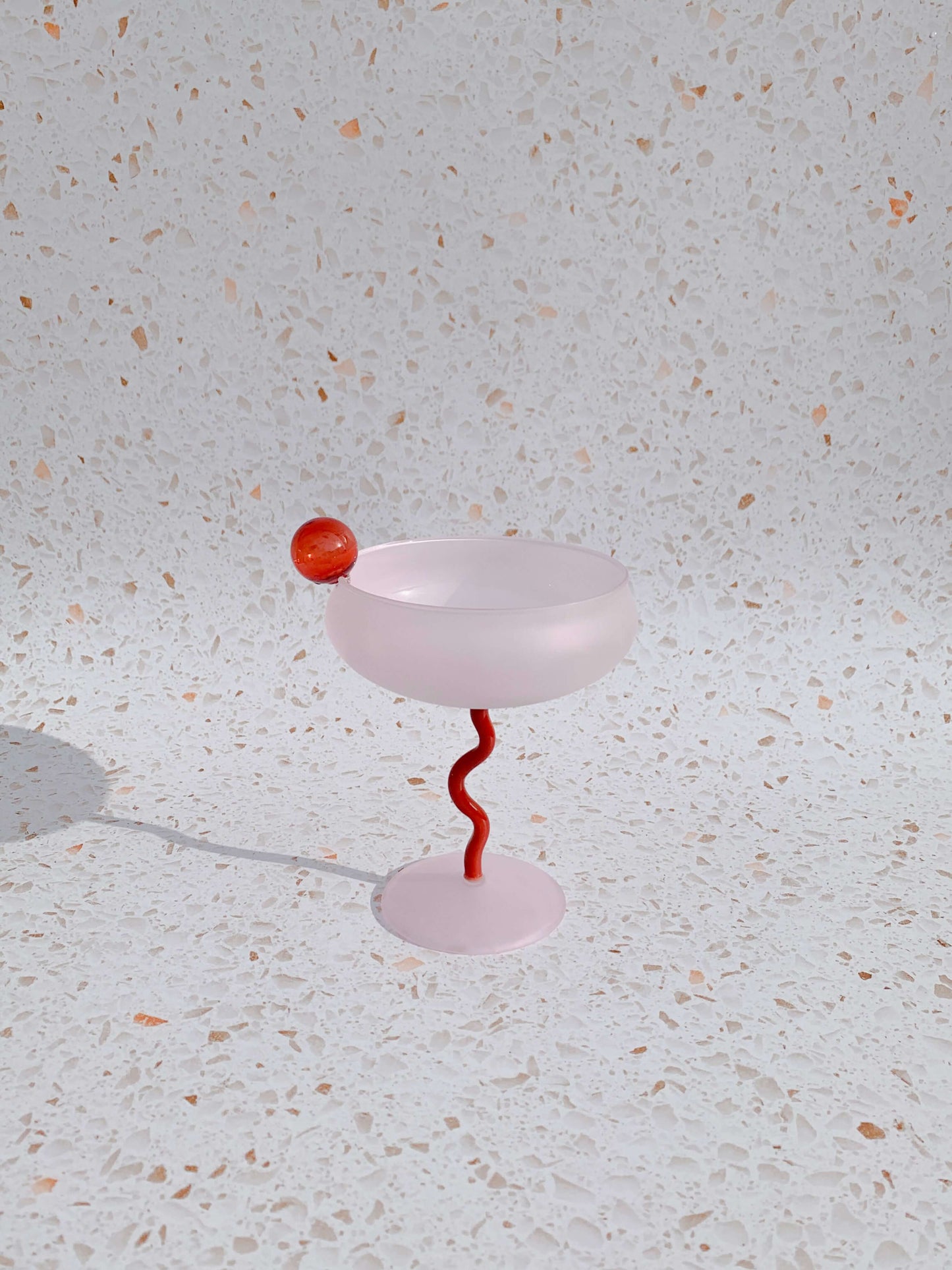 Red and pink fancy cocktail glass