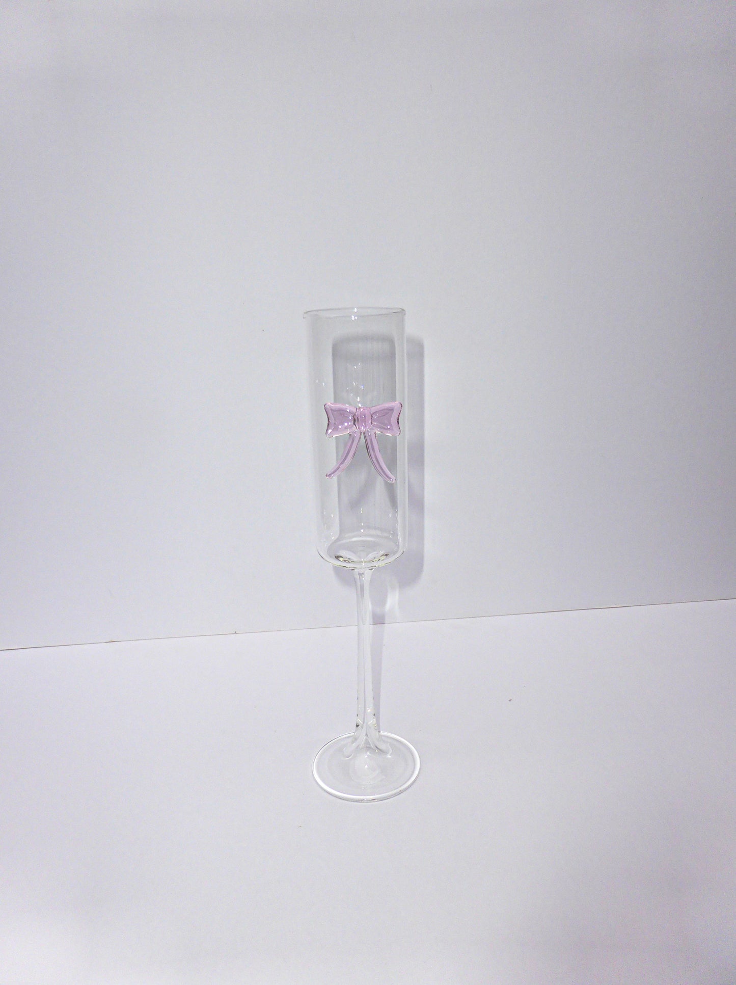 Clear Bow Prosecco glass set of two