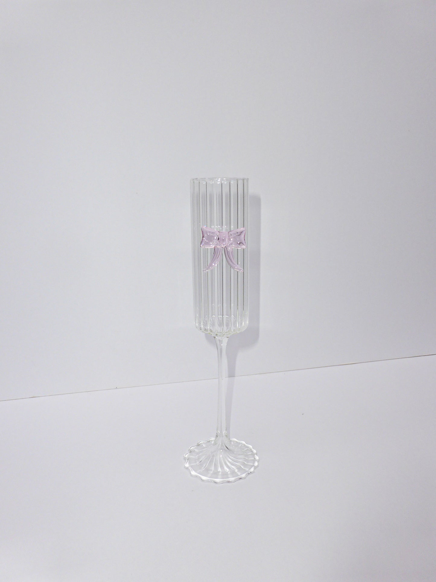Ribbed Bow Prosecco Glasses Set Of Two