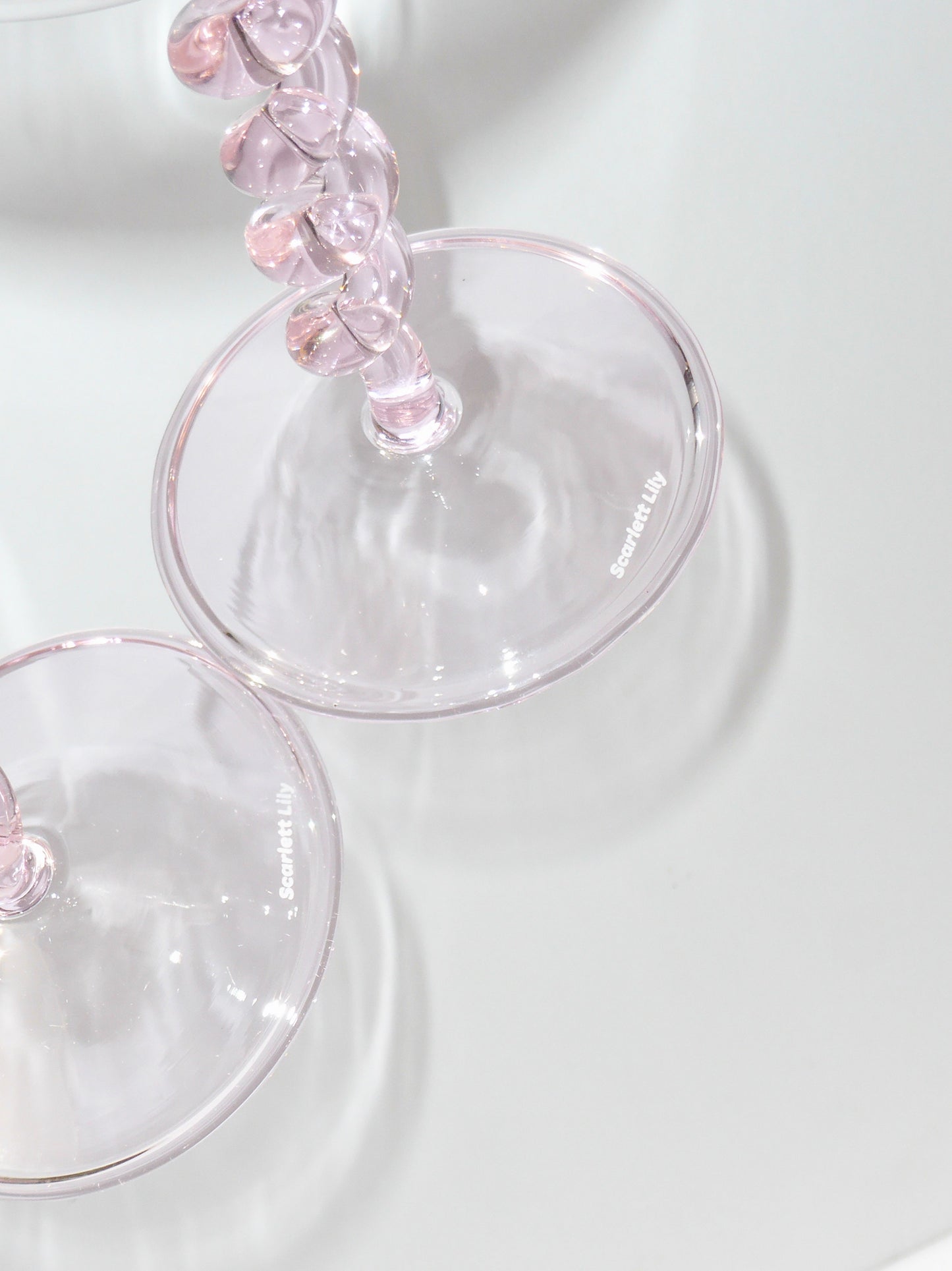 Pink Spiralised Martini Glass Set Of Two