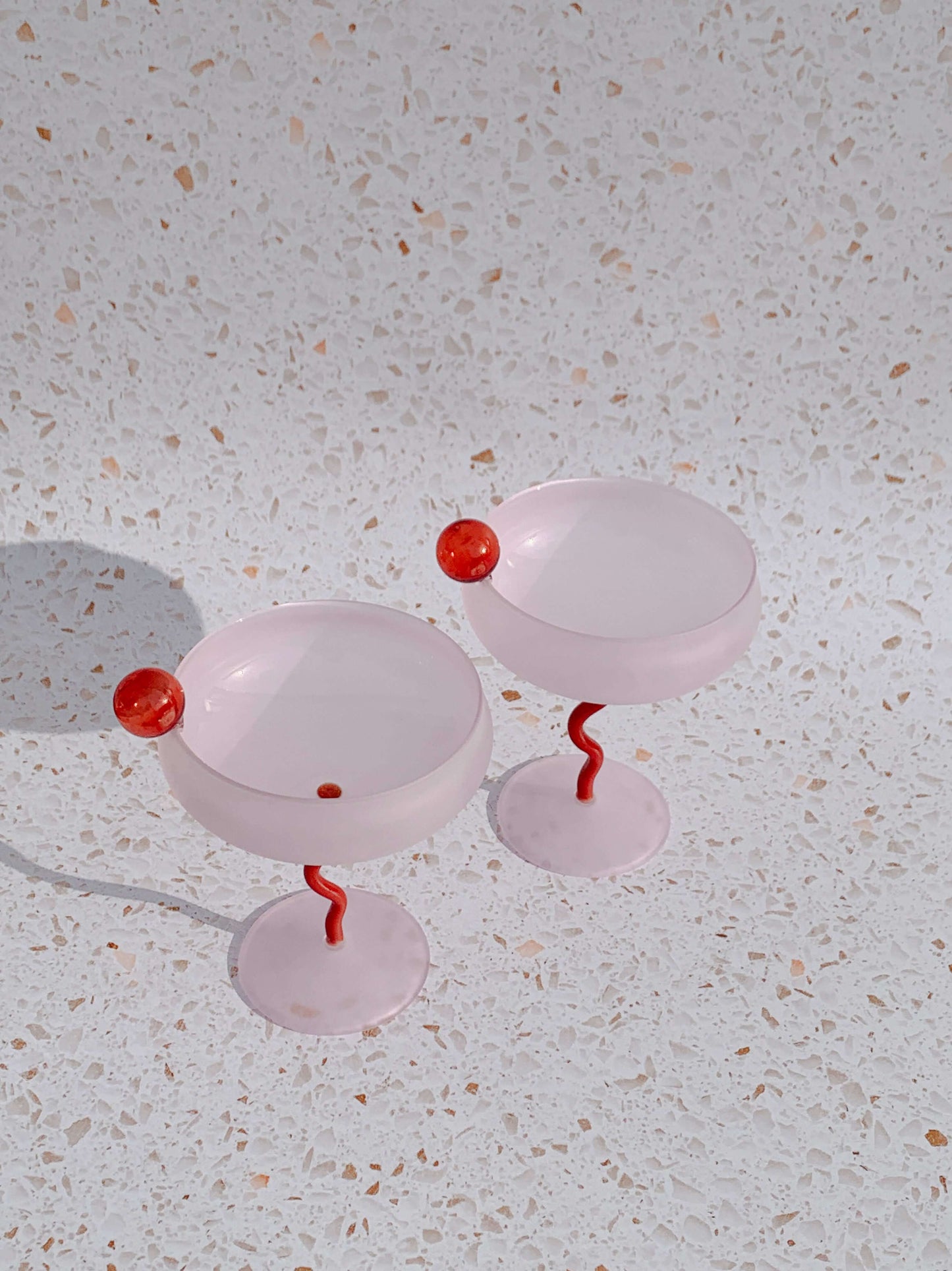 Set of two fancy cocktail glasses