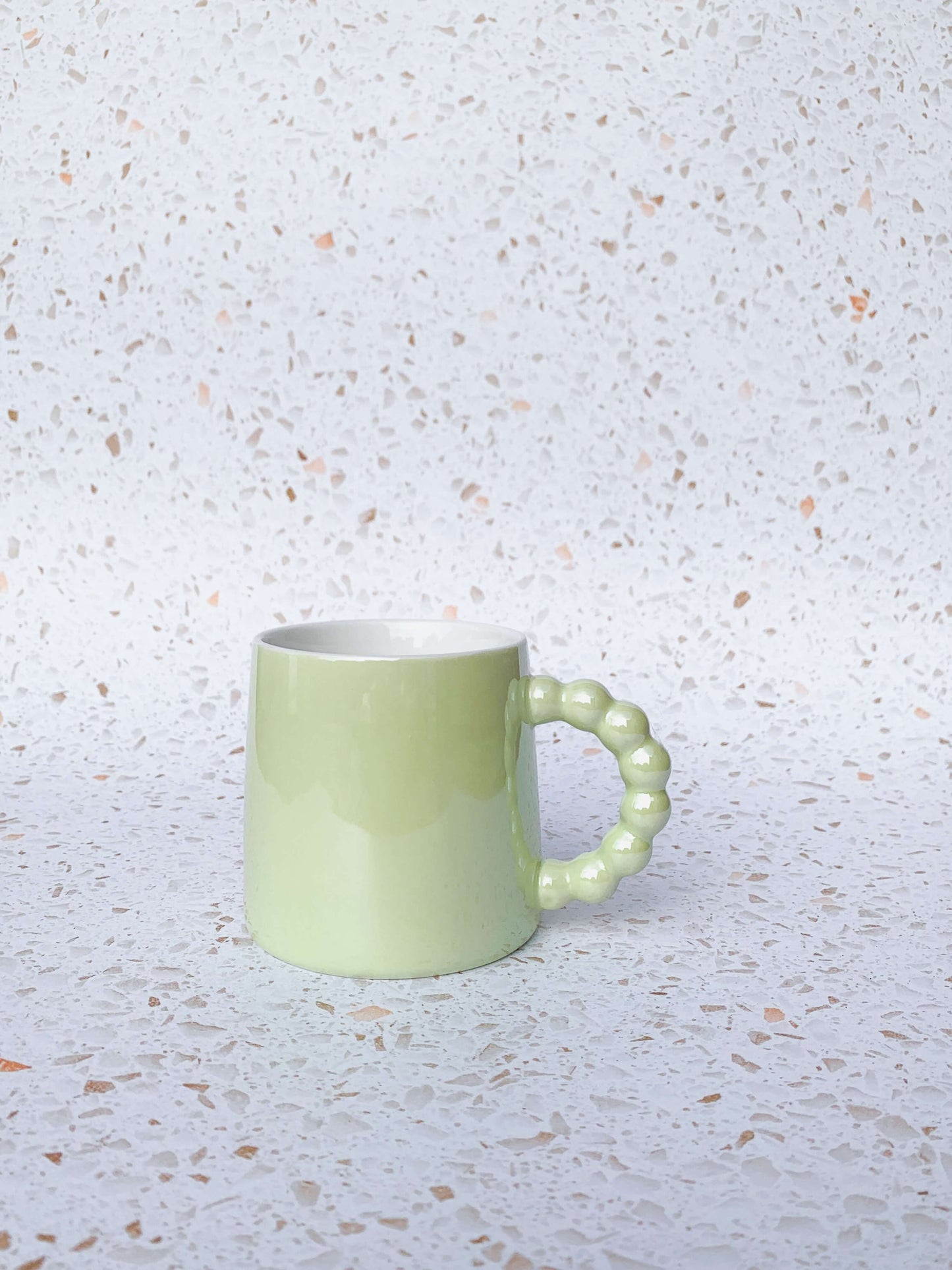 Pastle green coffee or tea mug. Perfect mug for birthday gift.